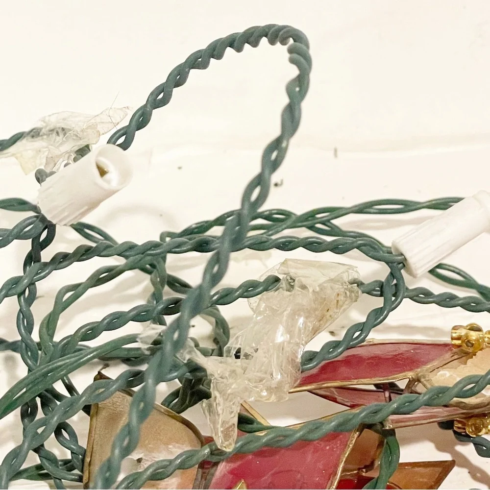 Kurt Adler 1985 Vintage Christmas Flowers String Lights‎ NOT WORKING Decoration